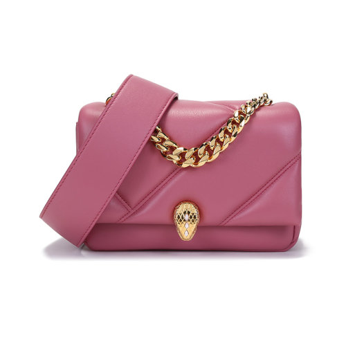 BVLGARI/寶格麗 女士SERPENTI CABOCHON系列牛皮迷你蛇頭扣手提單肩斜挎包 291085