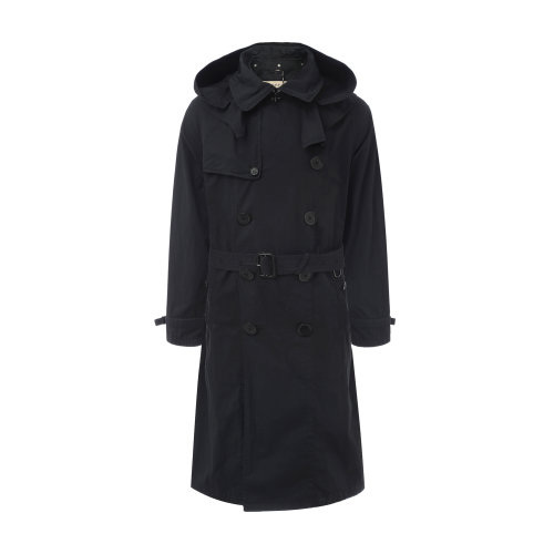 純棉黑色可拆卸連帽男士風(fēng)衣 BURBERRY/博柏利 男士連帽風(fēng)衣 上衣 瑕疵特賣（陳列痕跡，不影響使用）