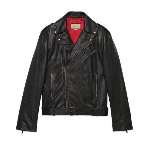  GUCCI古馳 22年秋冬 男士 皮革夾克 654909 XNAMZ 1000