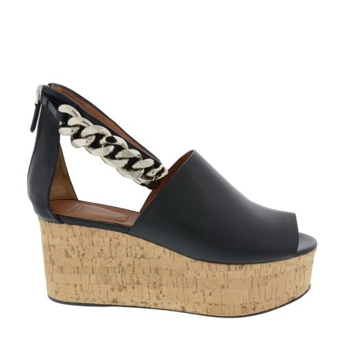 Givenchy/紀(jì)梵希 女士金屬鏈裝飾厚底小牛皮平跟鞋 BR