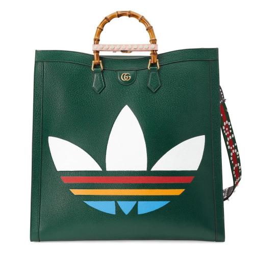  GUCCI古馳 22年秋冬 男士 adidas x Gucci聯(lián)名系列Diana竹節(jié)超大號托特包 719289 AAA7E 3147