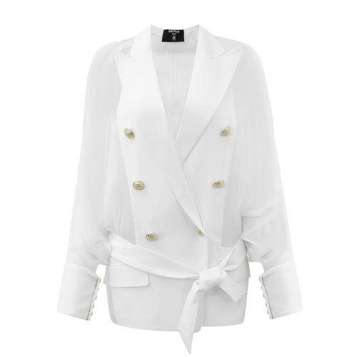 Balmain/巴爾曼 白色 女士雙排扣西裝外套 TF17931105S  春夏