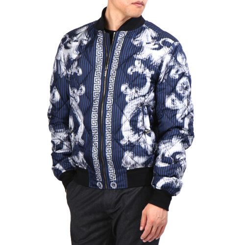 VERSACE/范思哲 男士多色拼色鵝絨填充經(jīng)典美杜莎頭像希臘回紋裝飾長(zhǎng)袖上衣外套夾克 A74138-A219547-A73V