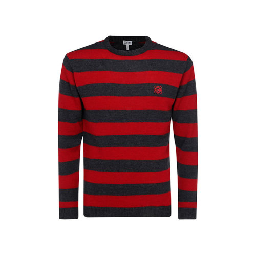  LOEWE/羅意威  男士針織衫/毛衣 時(shí)尚男士LOGO刺繡 休閑圓領(lǐng)條紋毛衣 H526333X93-2008