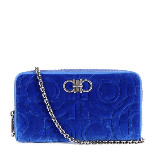 Salvatore Ferragamo/菲拉格慕 亮藍色 女士鏈條手拿包 695651-22D332-026