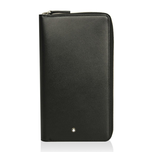 MontBlanc/萬寶龍 大班系列 男士黑色皮革商務(wù)時尚長款錢包錢夾手拿包 114534