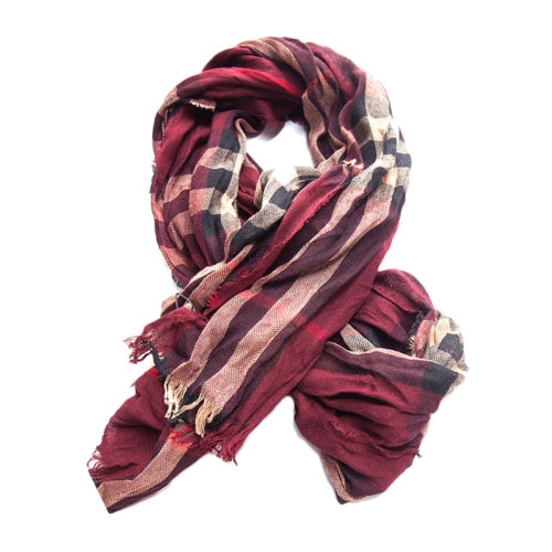 BURBERRY/博柏利 男女通用 中性時(shí)尚酒紅色羊毛混紡經(jīng)典格子圍巾圍脖  多色可選