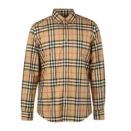 BURBERRY/博柏利格紋棉府綢男士長袖襯衫8020863