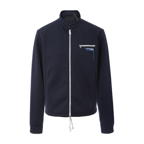 PRADA/普拉達(dá) 拉鏈 深藍(lán)色 立領(lǐng) 男士夾克 男士外套 上裝 男裝 SGE034 1TQ7 F00BM