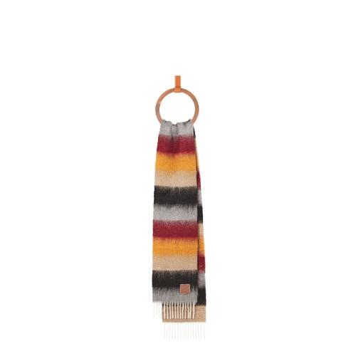  LOEWE羅意威 22年秋冬 女士 圍巾 Striped scarf in mohair F655257X15-1121