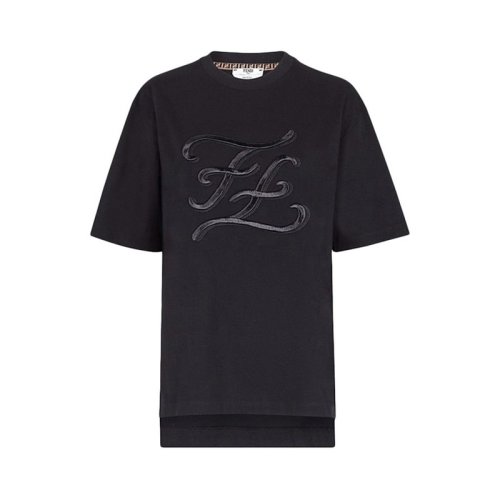  FENDI/芬迪 女士黑色棉質(zhì)短袖T恤 FS7011 A9ER F0GME PLFSX