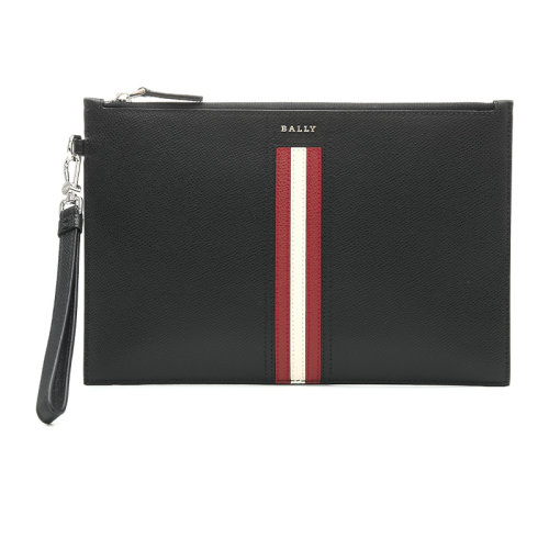 BALLY/巴利22春夏品牌徽標粒紋牛皮革男士手挽手拿包手包TENERY