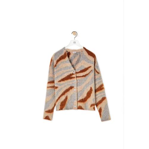  LOEWE羅意威 22年秋冬 女士 針織衫 Oversize intarsia cardigan in wool and mohair S359Y16K