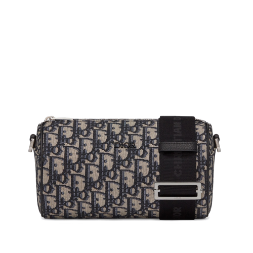 DIOR/迪奧  19春夏男士新款DIOR標(biāo)志帆布圓筒包單肩包 1ROPO061YKY_H26E