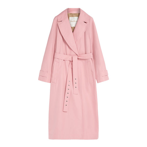 MaxMara/麥絲瑪拉 22年早春新款 ETRENCH系列 女士粉色純棉防水華達(dá)呢喇叭形剪裁風(fēng)衣夾克9021122706028