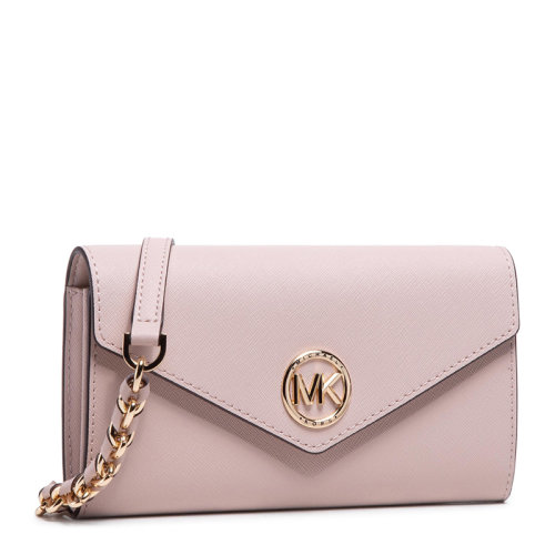 Michael Kors/邁克·科爾斯CARMEN系列女士純色小牛皮經(jīng)典MK字母徽標(biāo)裝飾按扣翻蓋開合單肩包斜挎包手拿包錢包女包 32S1GNMC9L 多色可選