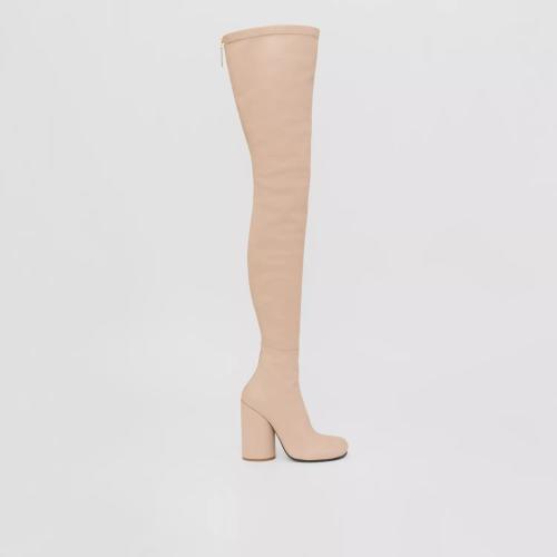  BURBERRY 22年秋冬 女士 皮革過膝襪靴 80605461