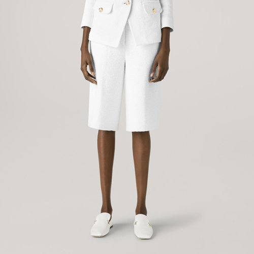 【21春夏新款】St.John/盛薔2021春季新款白色針織百慕大西褲女士短褲K813051