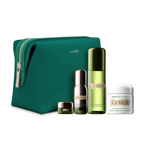 La Mer/海藍之謎2021圣誕限量套裝4件套 精萃水100ml+煥膚精華露13ml+眼霜5ml+面霜60ml