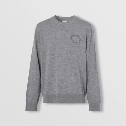  BURBERRY 22年秋冬 男士 橡木葉徽章刺繡羊毛針織衫 80636341