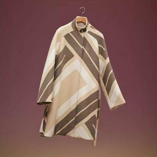  HERMES愛(ài)馬仕 22年秋冬 女士 風(fēng)衣 Manteau raglan motif ??Mosaique?? H2H0131DIBJ34