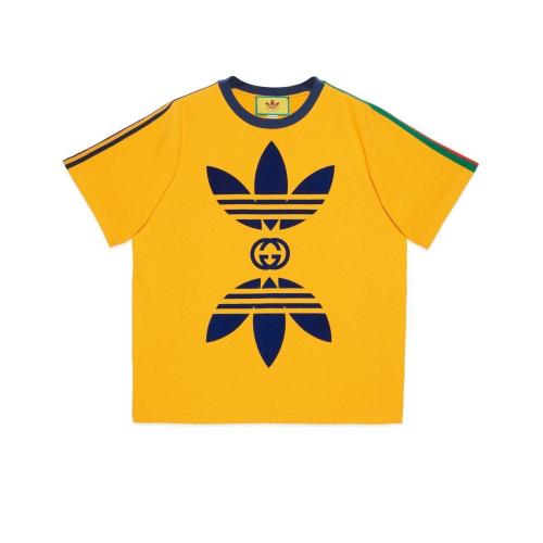  GUCCI古馳 22年秋冬 男士 adidas x Gucci聯(lián)名系列針織棉T恤 691636 XJEKR 7219