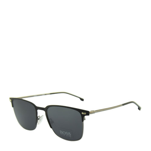 HUGO BOSS/雨果博斯 時尚 休閑 板材 全框 男女款 太陽鏡 啞光黑色鏡框 灰色鏡片 墨鏡 眼鏡 BOSS 1019/S 54mm