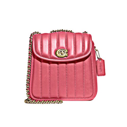 COACH 蔻馳  女士專柜款MADISON系列小號(hào)雙肩包亮粉色皮質(zhì) 4688  B4WM3