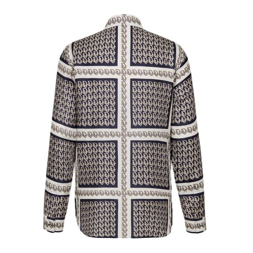  Dior Homme/迪奧桀傲 男士多色真絲長(zhǎng)袖襯衫 013C501A 5095 C581 PLFSX