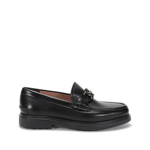 Salvatore Ferragamo/菲拉格慕 男士READY系列牛皮GANCINI莫卡辛鞋皮鞋單鞋 0735190