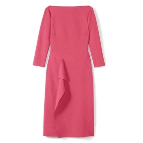 St.John/盛薔粉色羊毛針織修身中長款女士連衣裙K1110I2