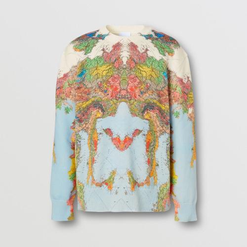  BURBERRY 22年秋冬 男士 地圖印花棉質(zhì)針織衫 80560821