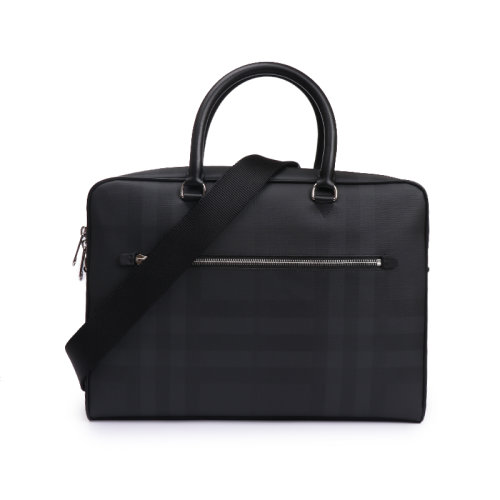 BURBERRY/博柏利 男士織物格紋手提單肩公文包 80139481