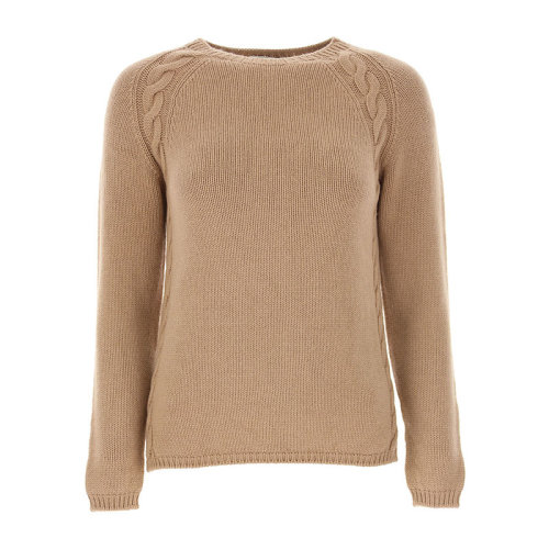 MaxMara/麥絲瑪拉  女裝 經(jīng)典時(shí)尚圓領(lǐng) 打底衫 女士駝色羊絨秋冬針織衫/毛衣 93660399000 002