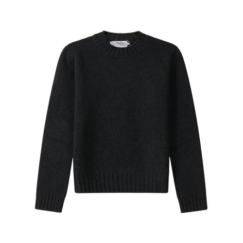 MaxMara/麥絲瑪拉 女士針織衫/毛衣 女士綿羊毛/山羊絨圓領(lǐng)長袖針織衫羊毛衫毛衣煤灰色 13661313 LODI