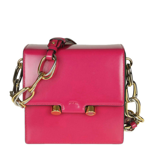Marni/瑪尼 女士粉紅色皮質(zhì)鏈條時尚單肩挎包斜跨包
