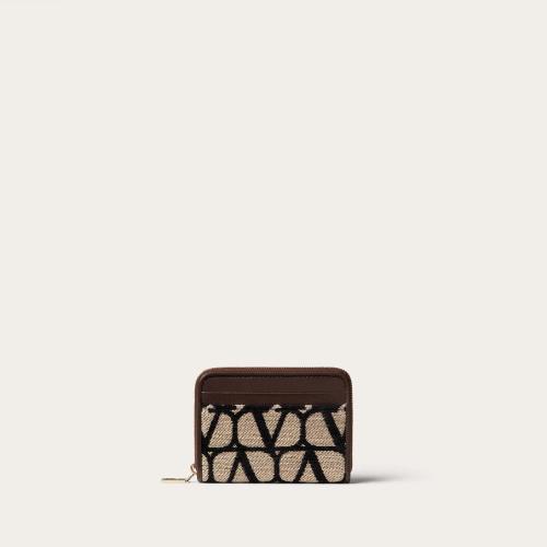  VALENTINO華倫天奴 22年秋冬 女士 卡包 PORTE-CARTES ZIPPé EN TOILE ICONOGRAPHE 2W2P0Y74H