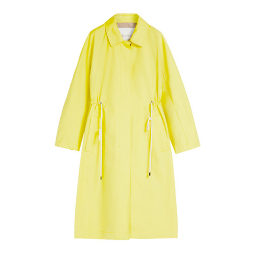 MaxMara/麥絲瑪拉 22年早春新款 FTRENCH系列 女士黃色純棉華達呢防水直剪裁長款風衣夾克9021062706029