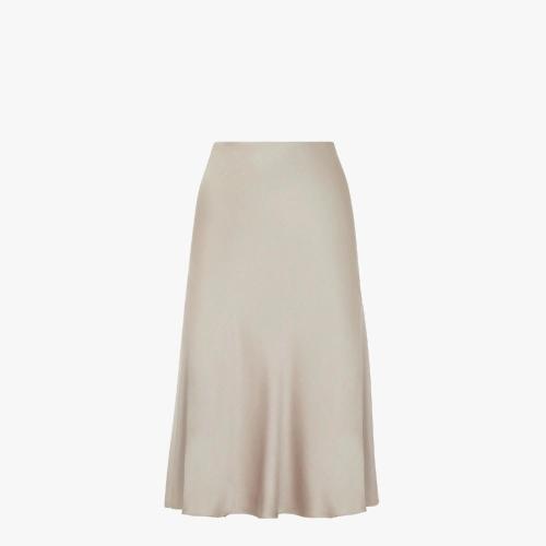  FENDI芬迪 22年秋冬 女士 半身裙 鴿子灰緞面半身裙 FQ7422AM3DF1J7B