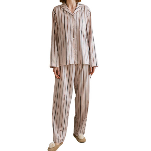 GeleiStory/GeleiStory 回歸生活取悅自己休閑居家系列粉色條紋女士長(zhǎng)袖套裝女裝＞女士睡衣/家居服＞女睡衣/家居服