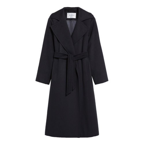 MaxMara/麥絲瑪拉 22年秋冬新款 MANUELA系列 女士海軍藍(lán)色駱駝毛浴袍大衣1016072906003