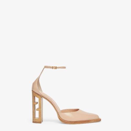  FENDI芬迪 22年秋冬 女士 高跟鞋 粉紅色皮革高跟宮廷鞋 8I834769FF1GQX