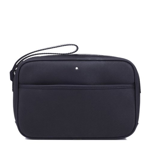 MontBlanc/萬(wàn)寶龍 男士黑色休閑拉鏈洗漱包手拿包 111140