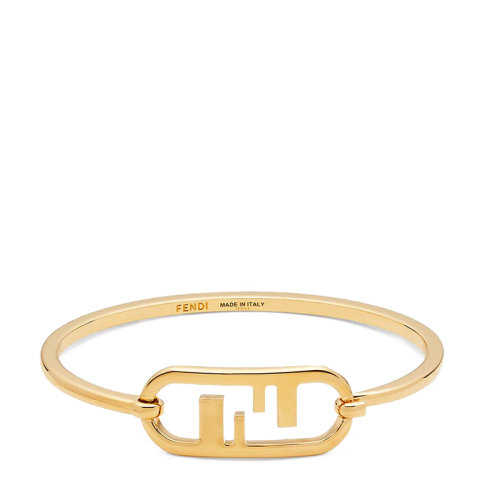 FENDI/芬迪  O’LOCK系列 金色金屬鏤空徽標(biāo)優(yōu)雅手鐲8AH359B08F0CFK
