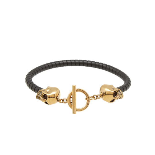  Alexander McQueen/亞歷山大麥昆 男士金屬骷髏T扣手鏈?zhǔn)汁h(huán) 408530J127G1000 HQY012345C