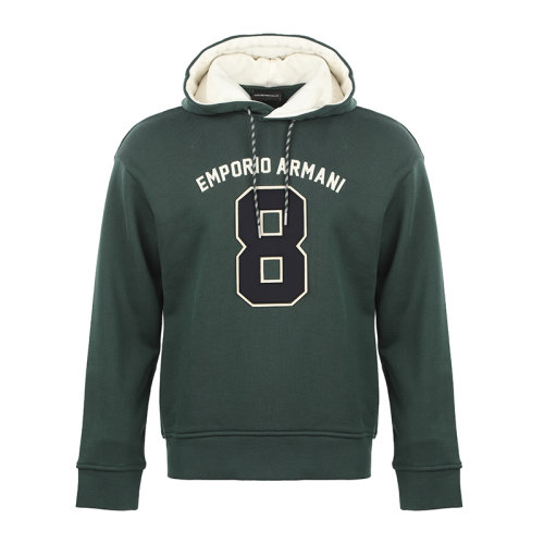 Emporio Armani/安普里奧阿瑪尼22年刺繡徽標(biāo)連帽寬松男士套頭衛(wèi)衣男衛(wèi)衣3L1MCM1JWPZ