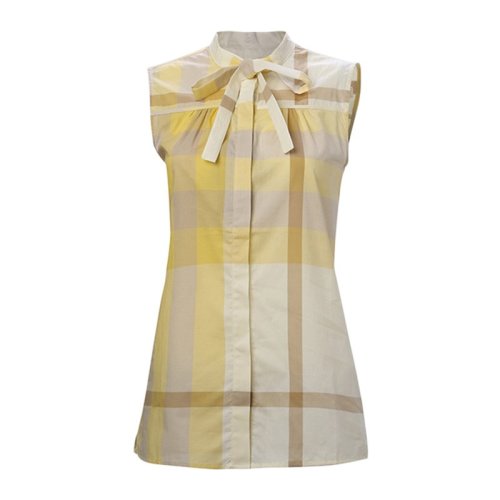  BURBERRY/博柏利 女士格紋棉質(zhì)無袖T恤 3968617 PLFSX