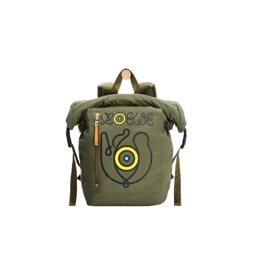  LOEWE羅意威 22年秋冬 男士 雙肩包 Roll top*w*p backpack in recycled nylon B664A22X02-416 預定商品1-3周發(fā)貨