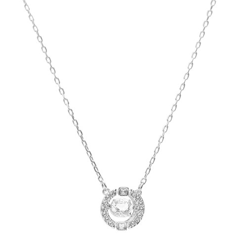 Swarovski/施華洛世奇  女士銀色仿水晶耀動(dòng)晶彩跳動(dòng)的心SPARKLING DANCE項(xiàng)鏈吊墜鎖骨鏈 5286137