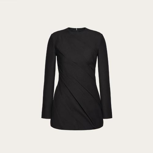  VALENTINO華倫天奴 22年秋冬 女士 連衣裙 ROBE COURTE EN CREPE COUTURE 1B0VA0G51CF0NO